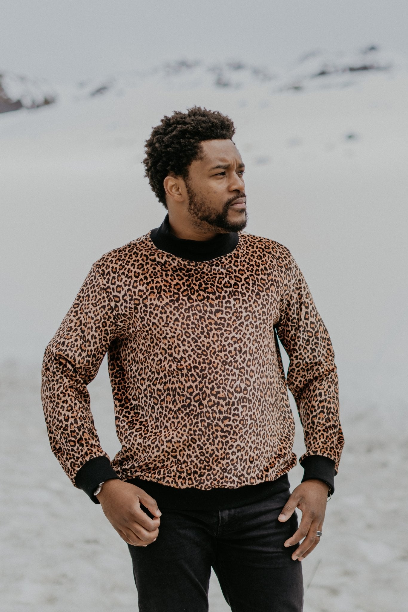 Anyoto Leopard print Sweater - BISHIKWABO  Sweater BISHIKWABO  Anyoto Leopard print Sweater