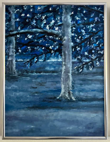 Aspens in the Night - BISHIKWABO  painting BISHIKWABO  Aspens in the Night