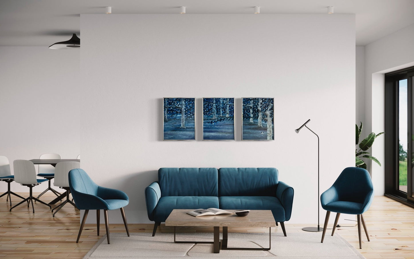 Aspens in the Night - BISHIKWABO  painting BISHIKWABO  Aspens in the Night