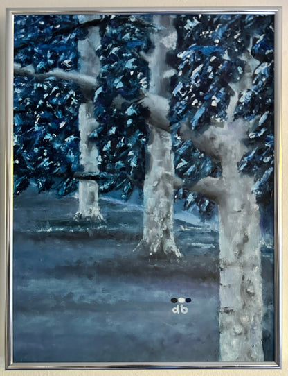 Aspens in the Night - BISHIKWABO  painting BISHIKWABO  Aspens in the Night