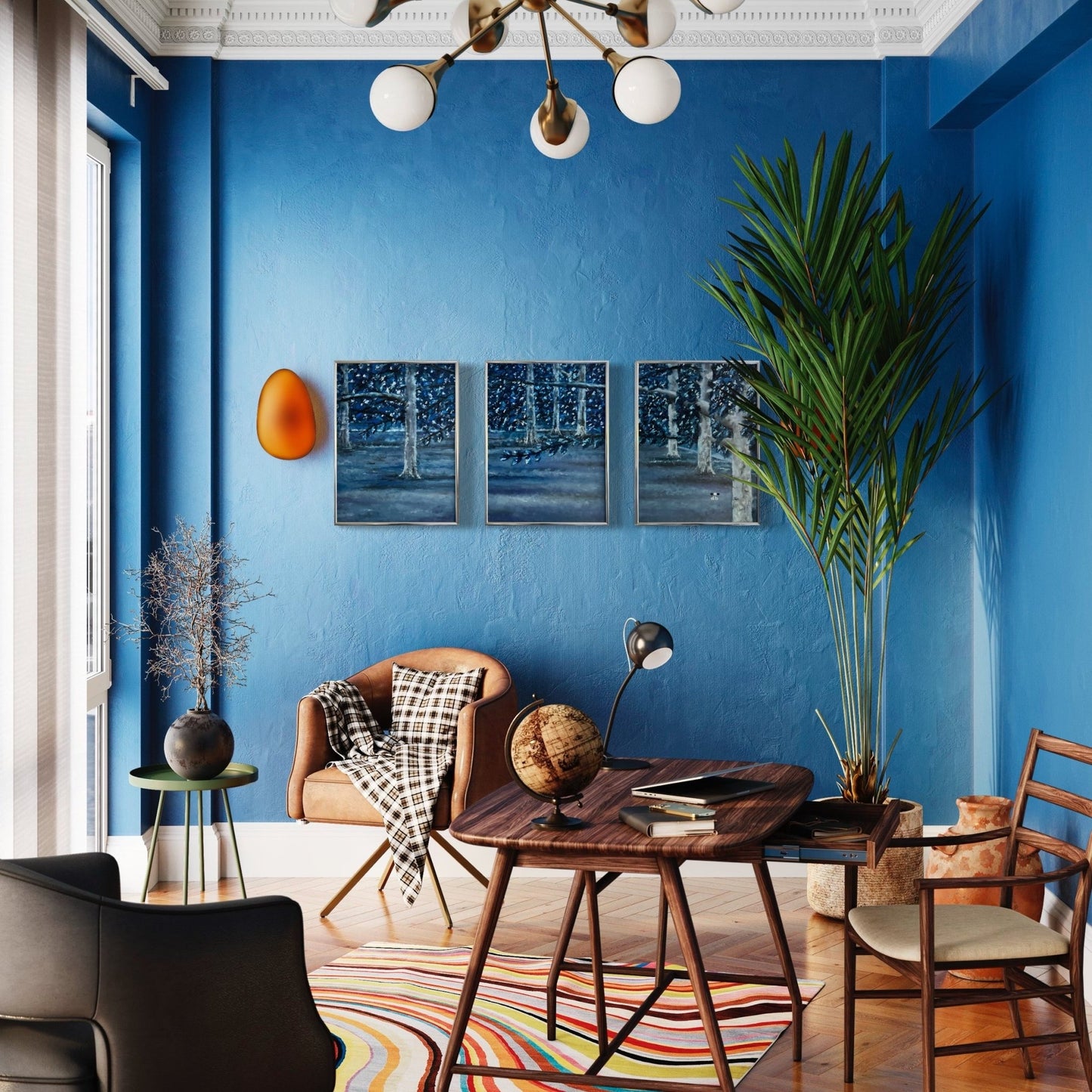 Aspens in the Night - BISHIKWABO  painting BISHIKWABO  Aspens in the Night