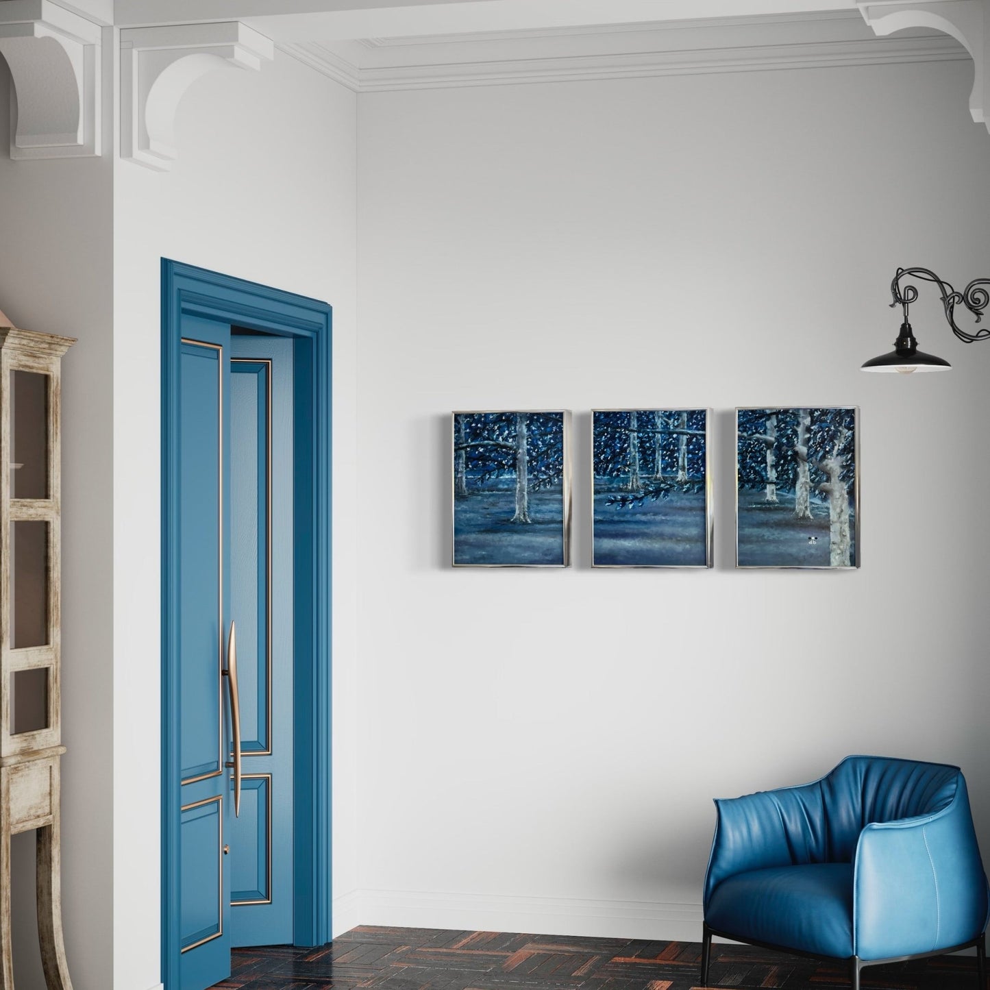 Aspens in the Night - BISHIKWABO  painting BISHIKWABO  Aspens in the Night