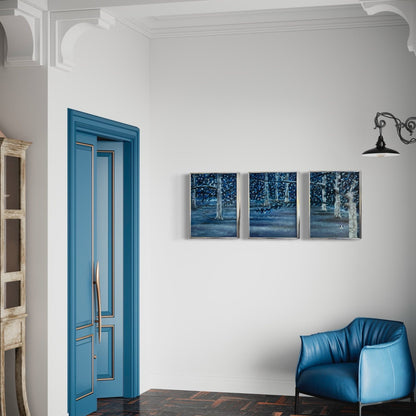 Aspens in the Night - BISHIKWABO  painting BISHIKWABO  Aspens in the Night