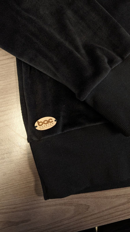 V neck soft velvet sweater - BISHIKWABO  BISHIKWABO  V neck soft velvet sweater