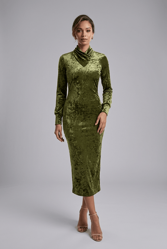 V neck velvet dress - BISHIKWABO  Dresses BISHIKWABO  V neck velvet dress